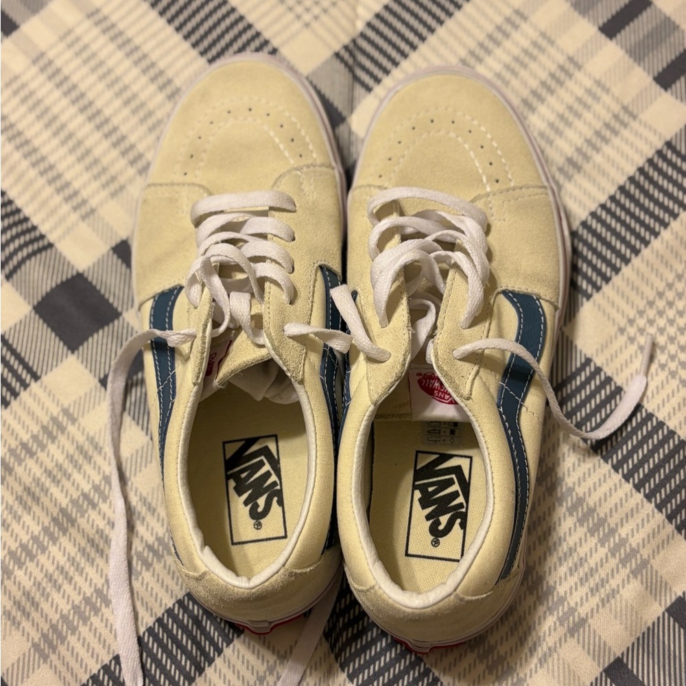Vans Cream and Blue Women’s Shoes